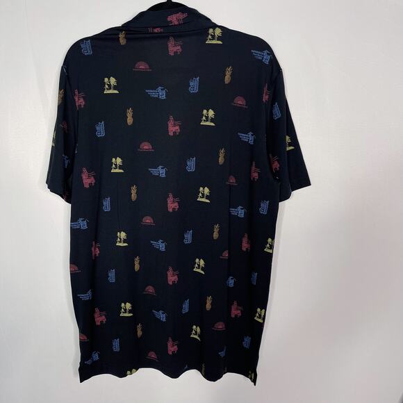 Travis Mathew Mens Large Black 5'O Clock Somewhere Polo Short Sleeve Pima Cotton - Picture 2 of 7